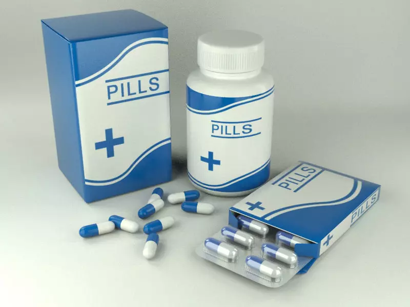 Medicine Pills Package Low-poly 3D model_0