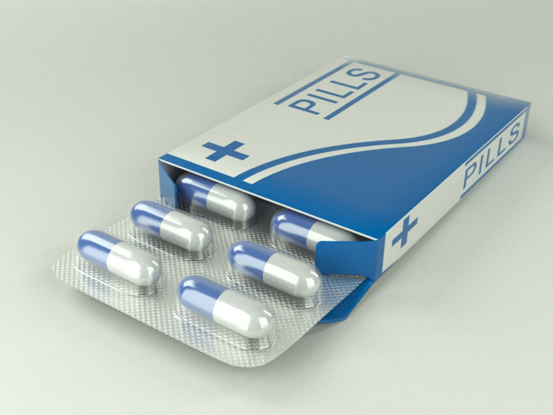 Medicine Pills Package Low-poly 3D model_1
