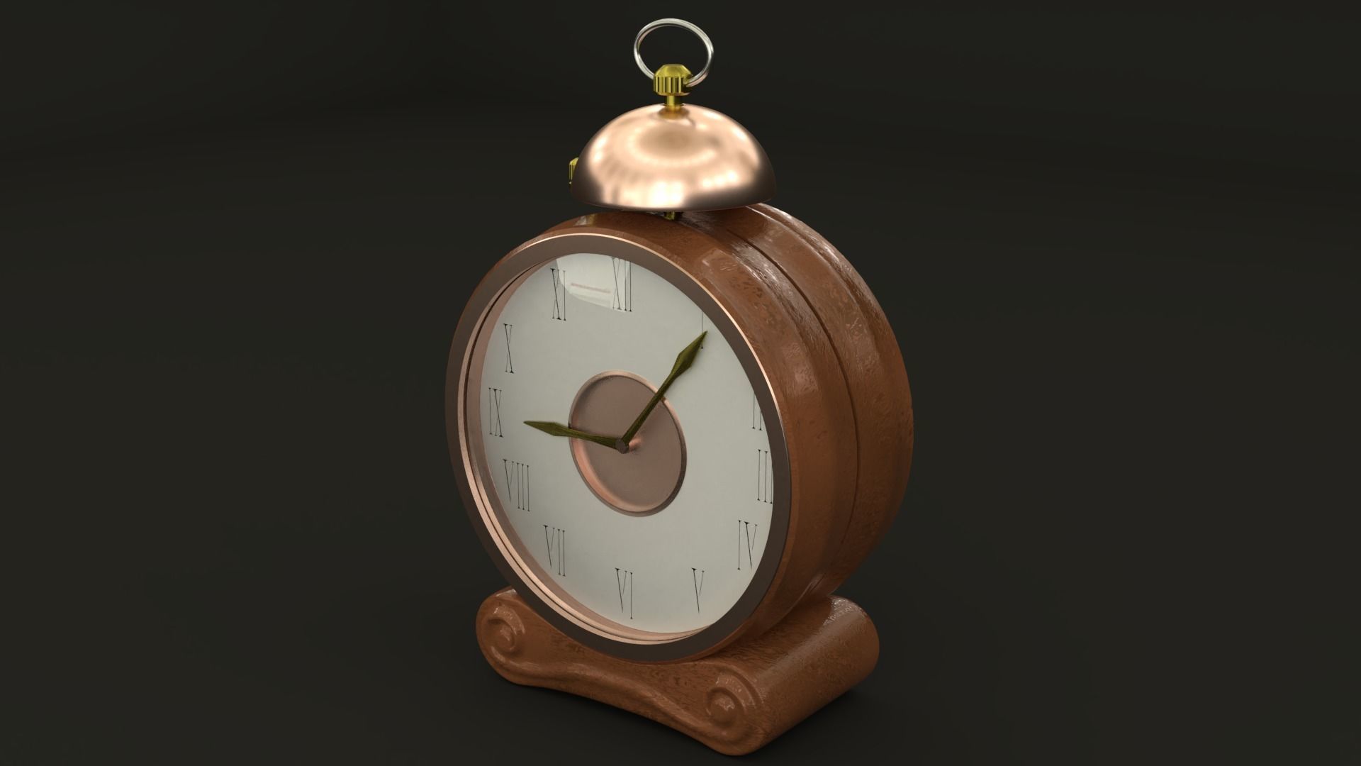 Fireplace clock 3D model_1