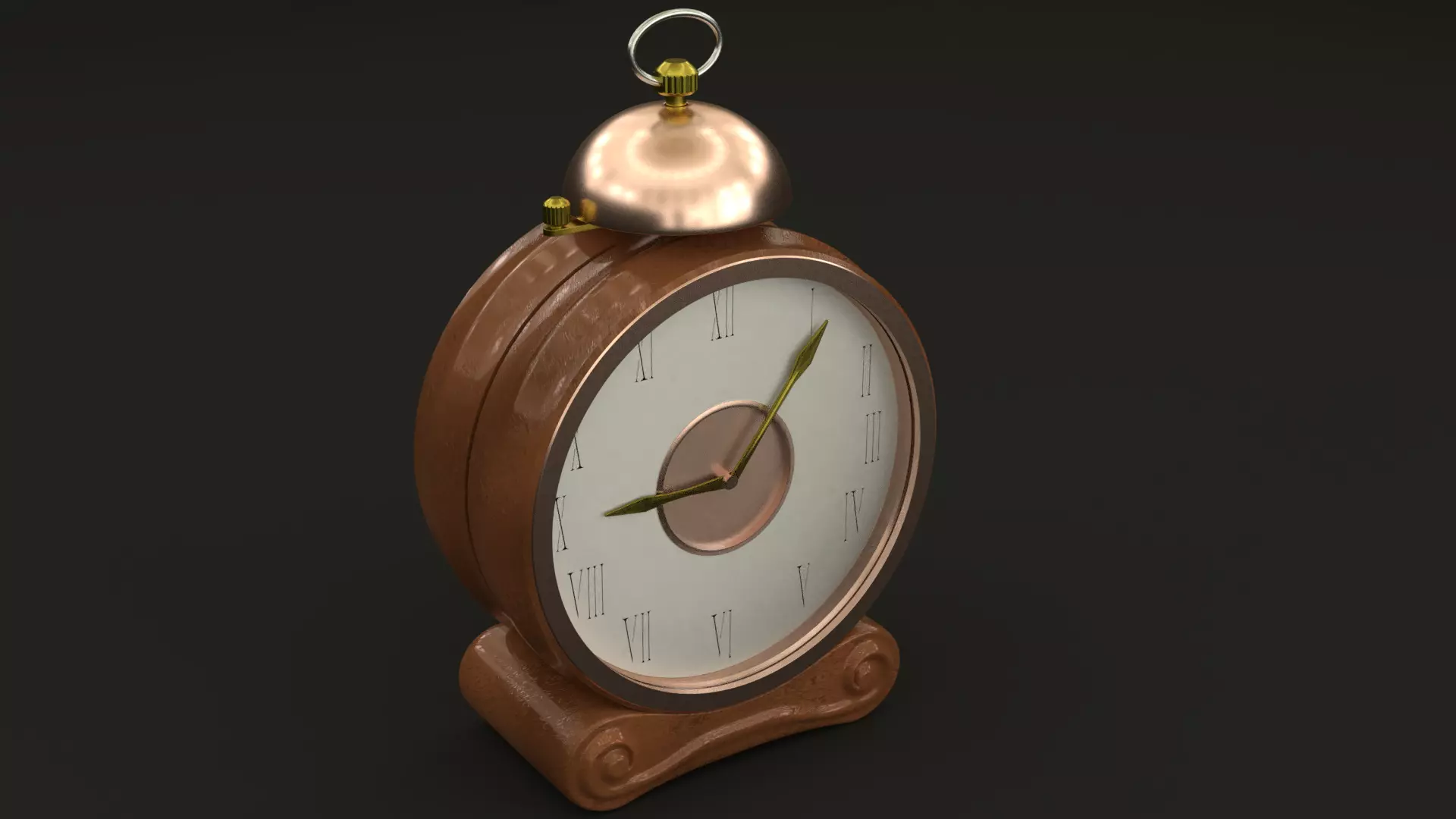 Fireplace clock 3D model_0