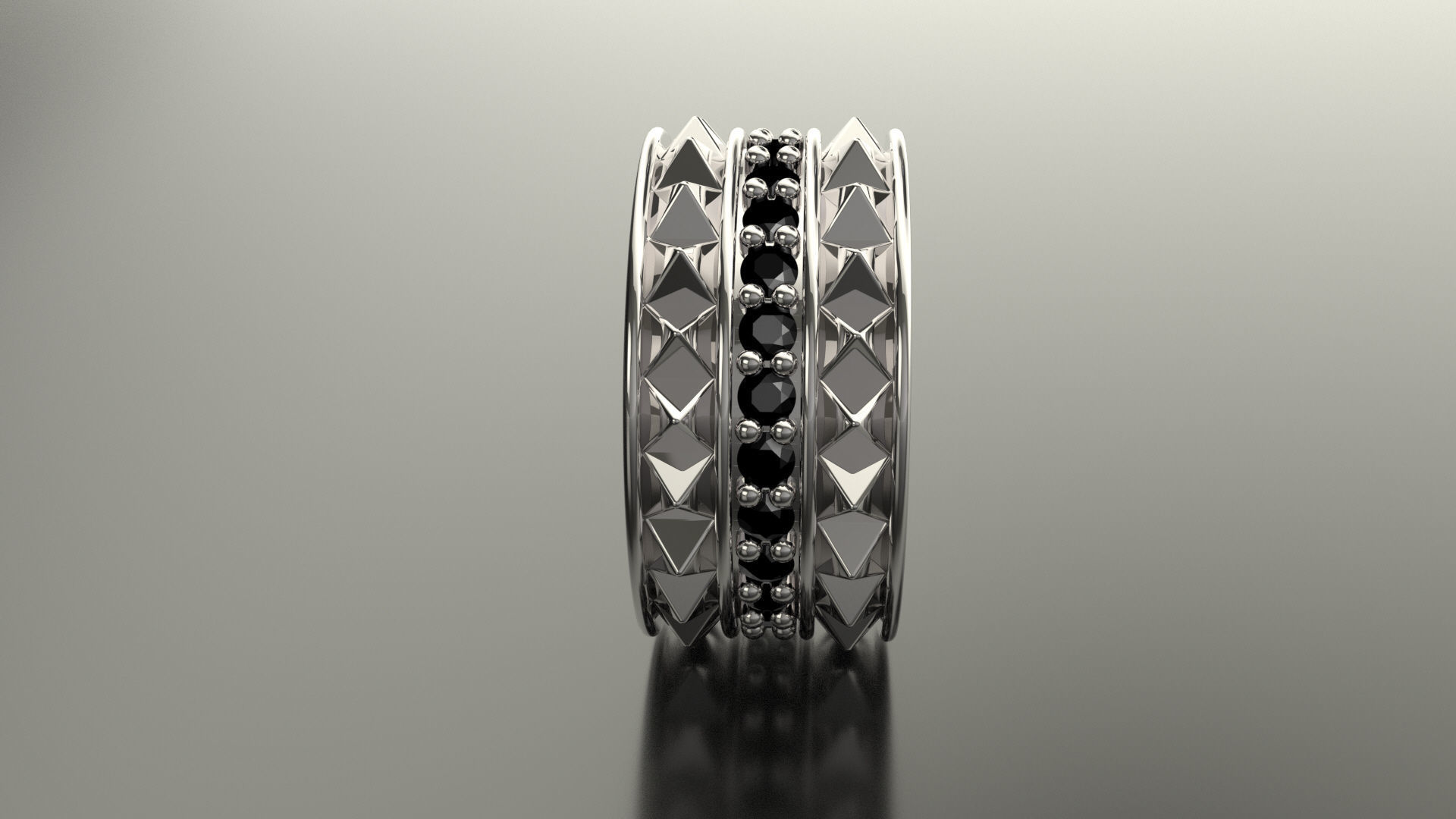 Ring Black Studs Us 8 3D print model_3