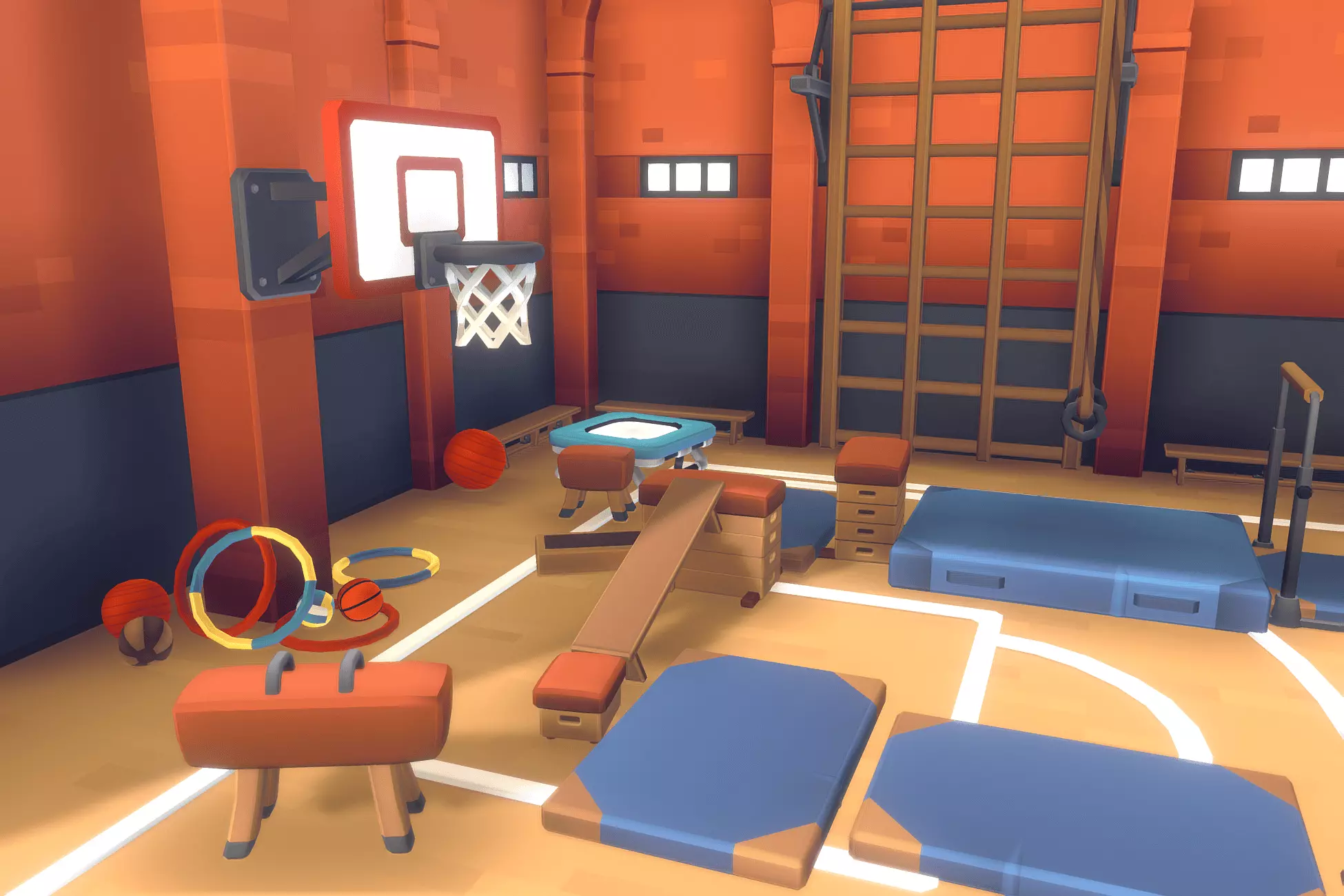 Gym Set - Proto Series Low-poly 3D model