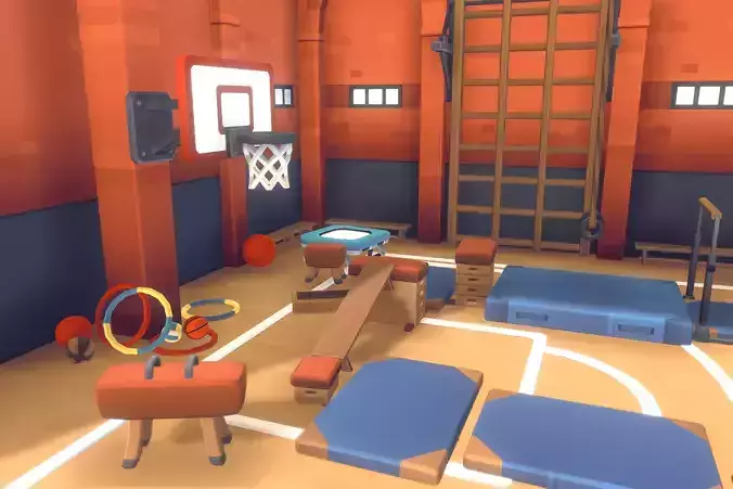 Gym Set - Proto Series Low-poly 3D model