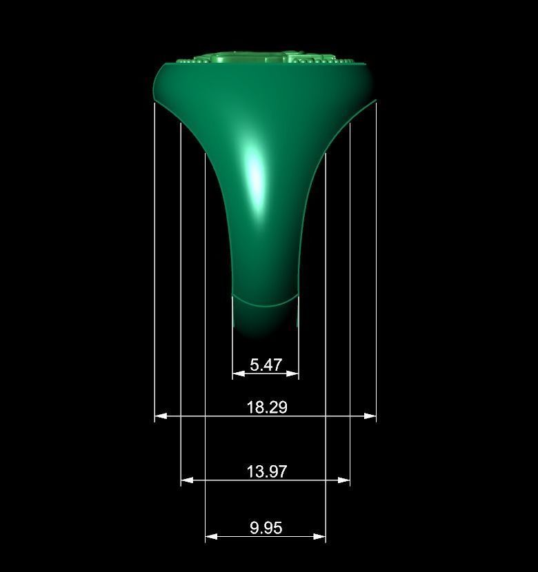 Bee Signet Hollow Rings in EU Size 3D print model_9