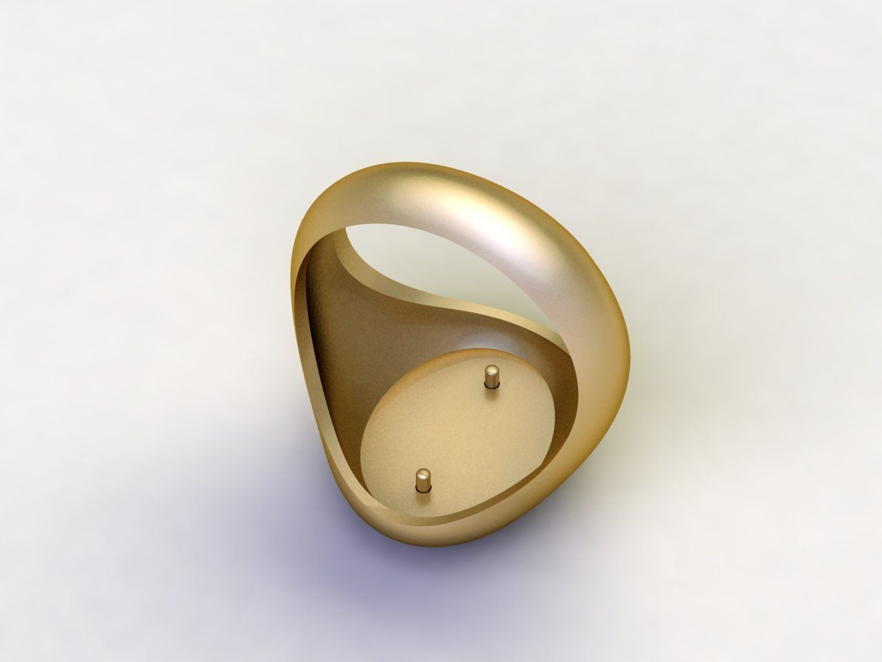 Bee Signet Hollow Rings in EU Size 3D print model_5