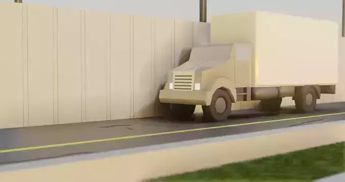 Low Poly Van delivery truck Free low-poly 3D model