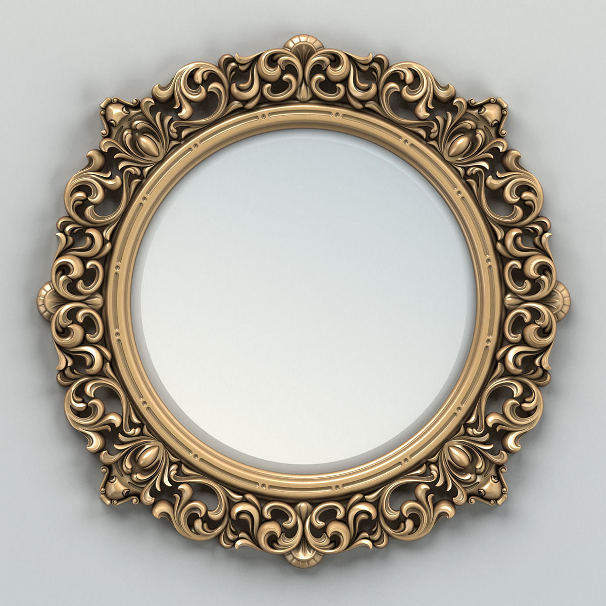 Round mirror frame 001 3D model_1