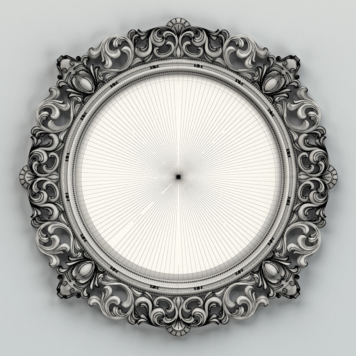 Round mirror frame 001 3D model_5
