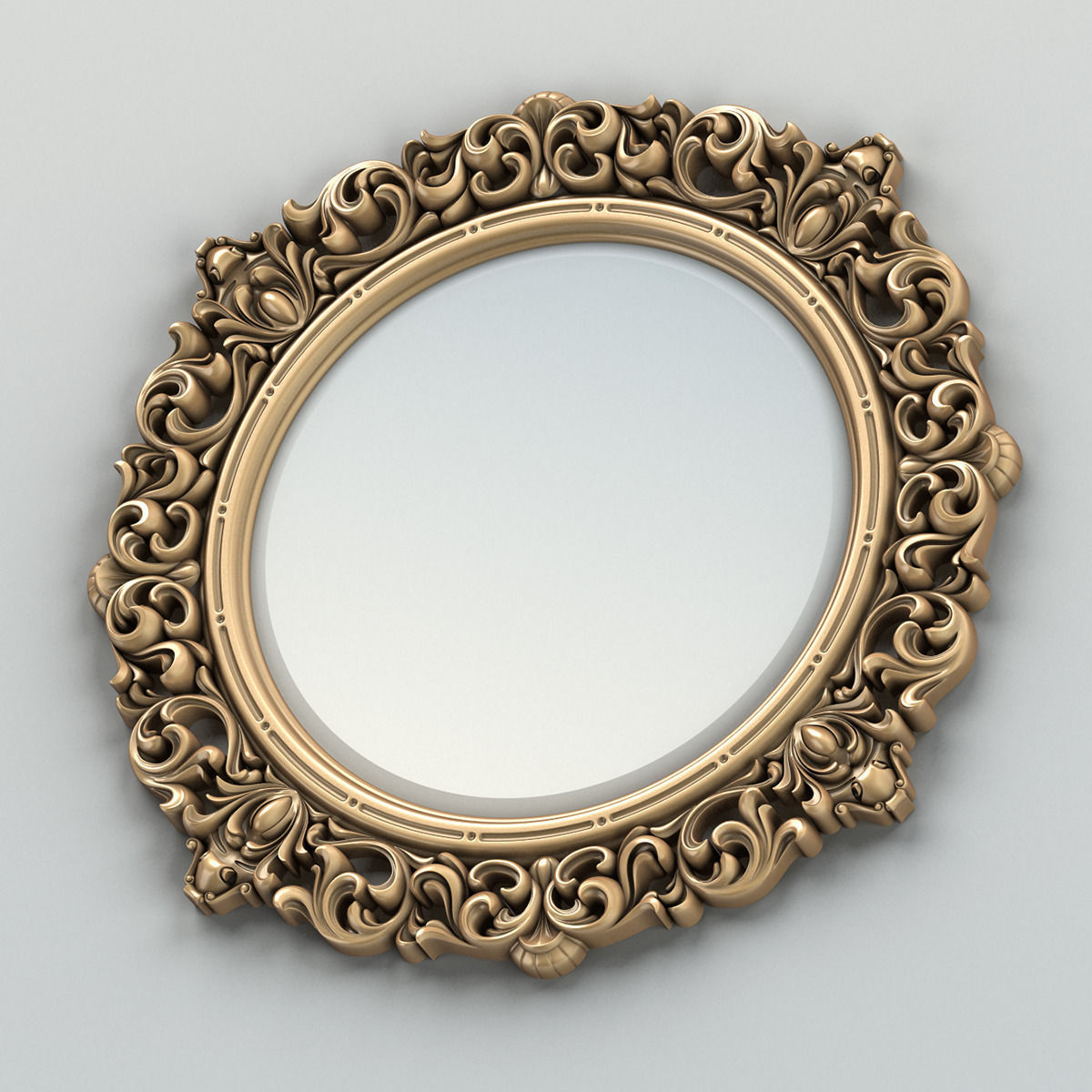 Round mirror frame 001 3D model_3