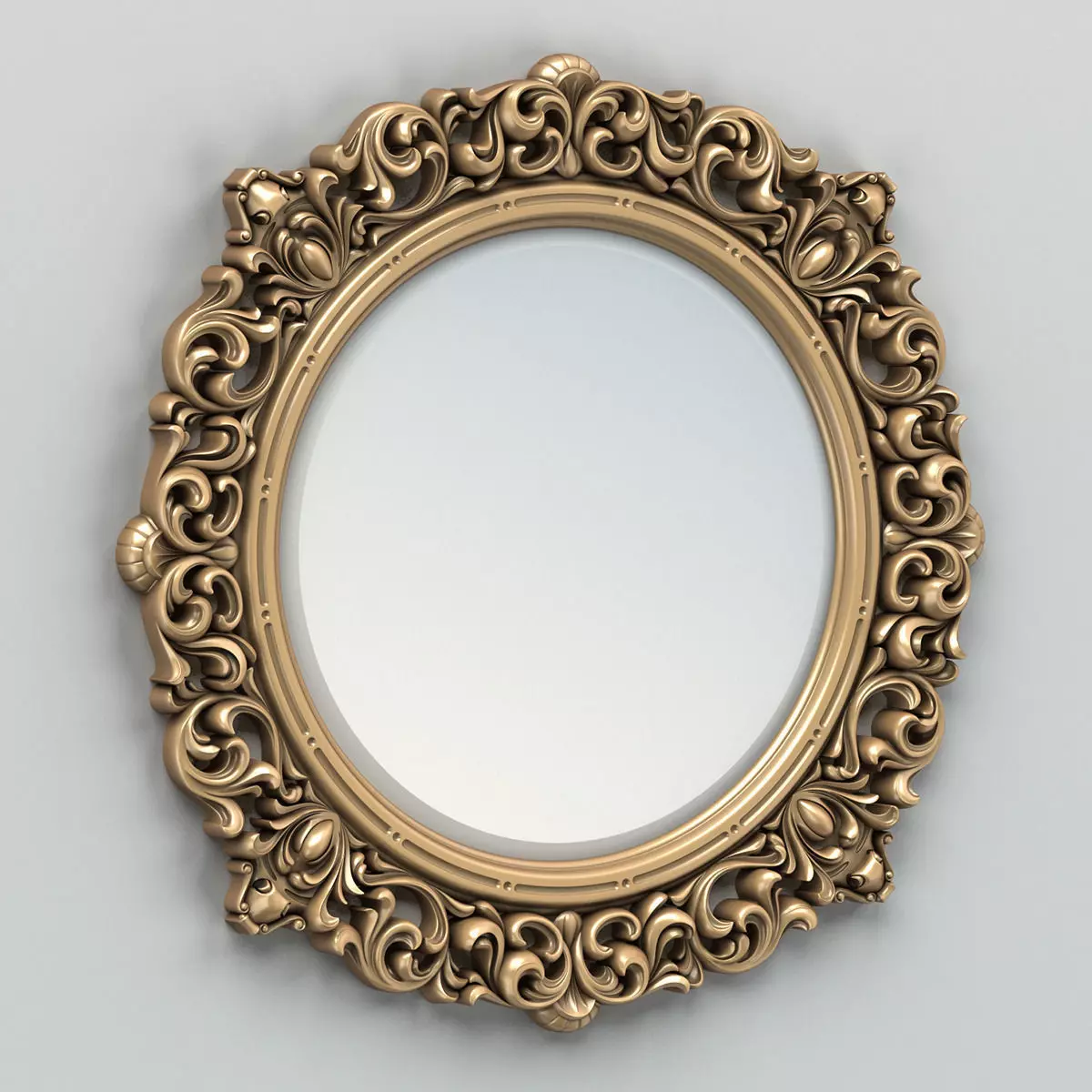 Round mirror frame 001 3D model_0