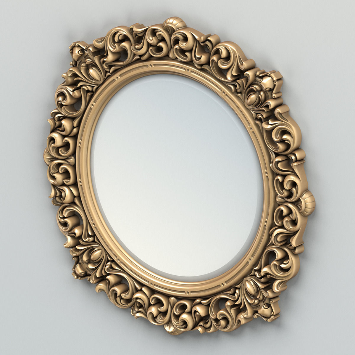 Round mirror frame 001 3D model_2