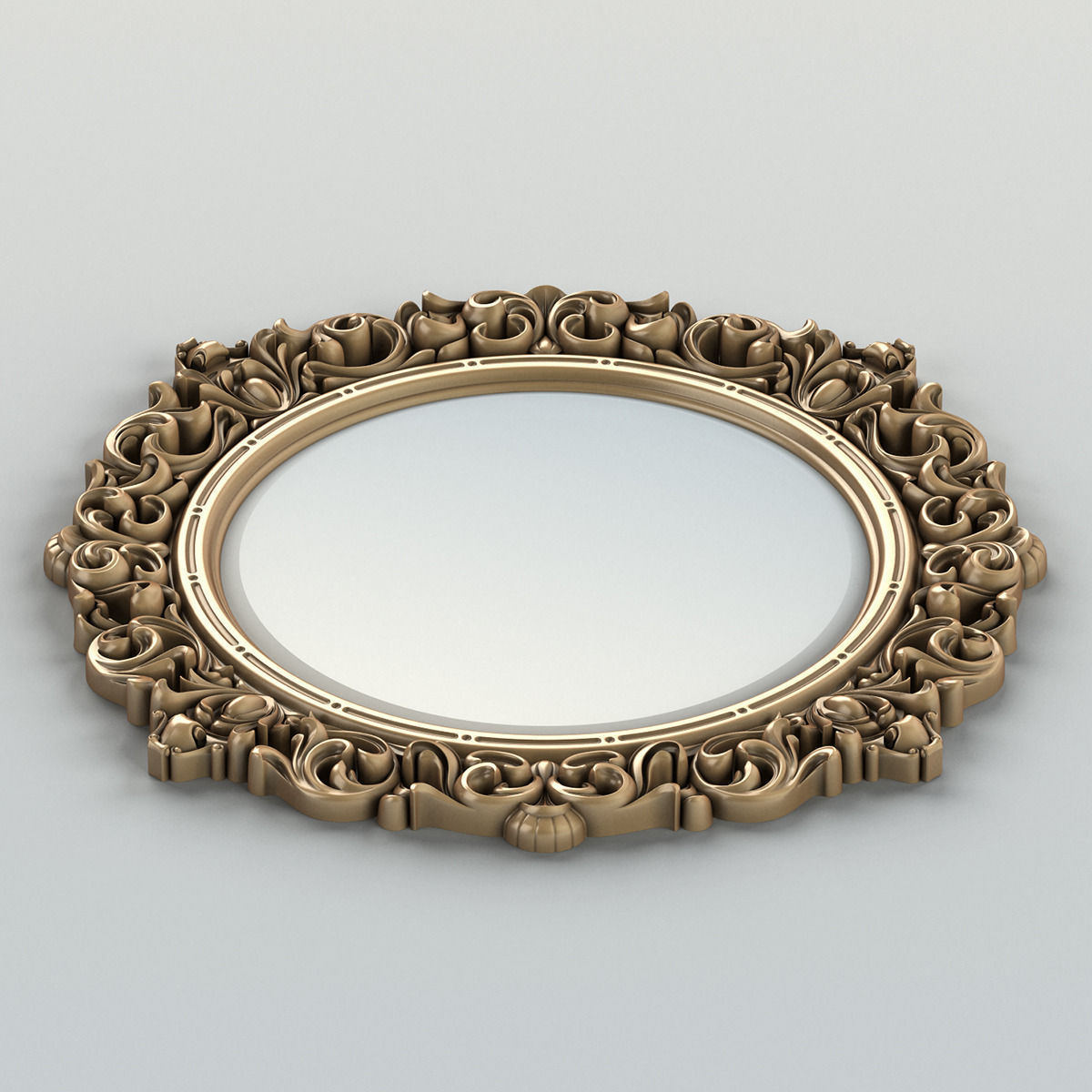 Round mirror frame 001 3D model_4