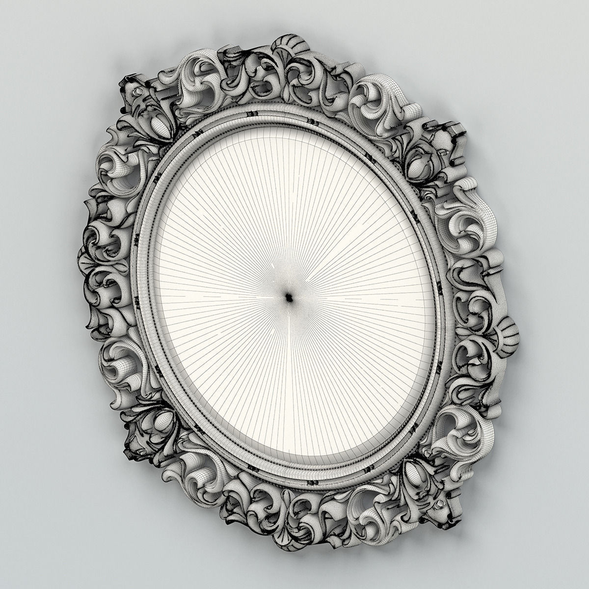 Round mirror frame 001 3D model_6