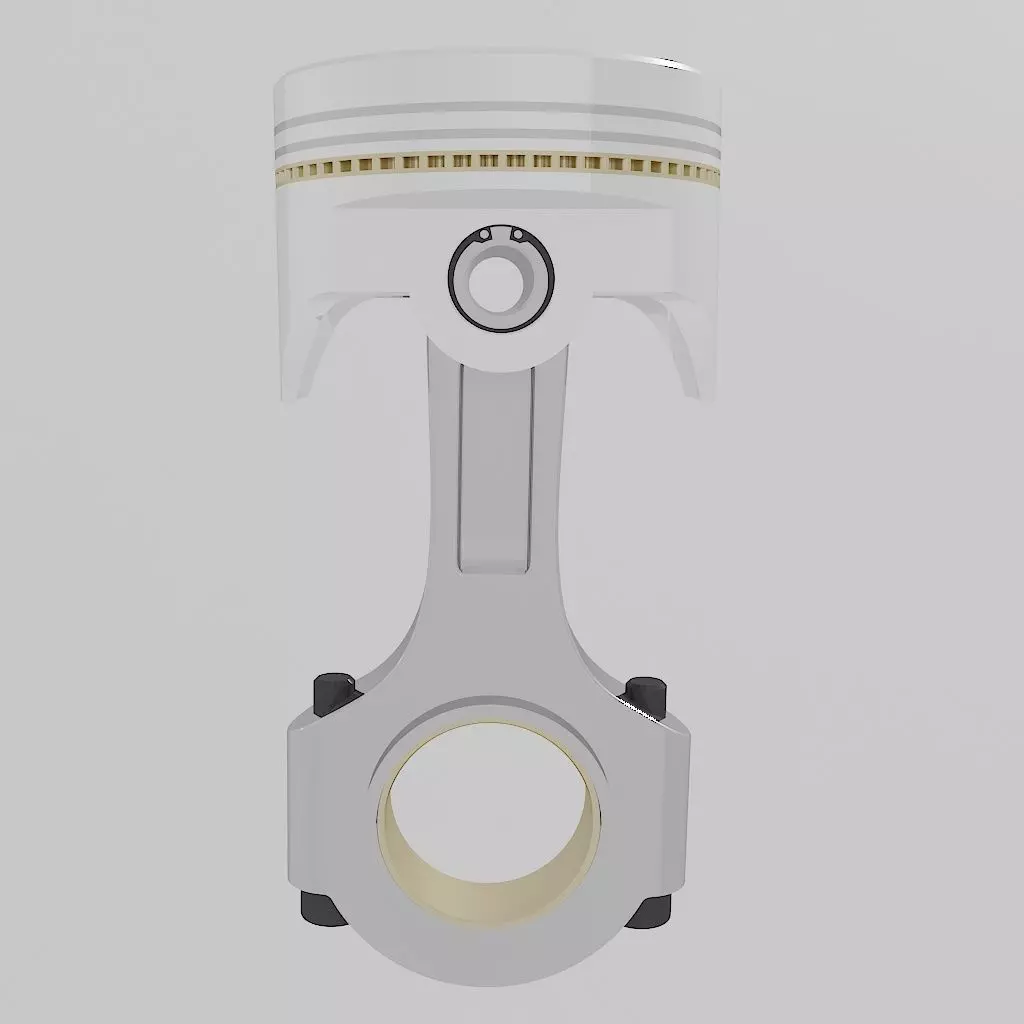 Connecting Rod-Piston with elements 3D model_0