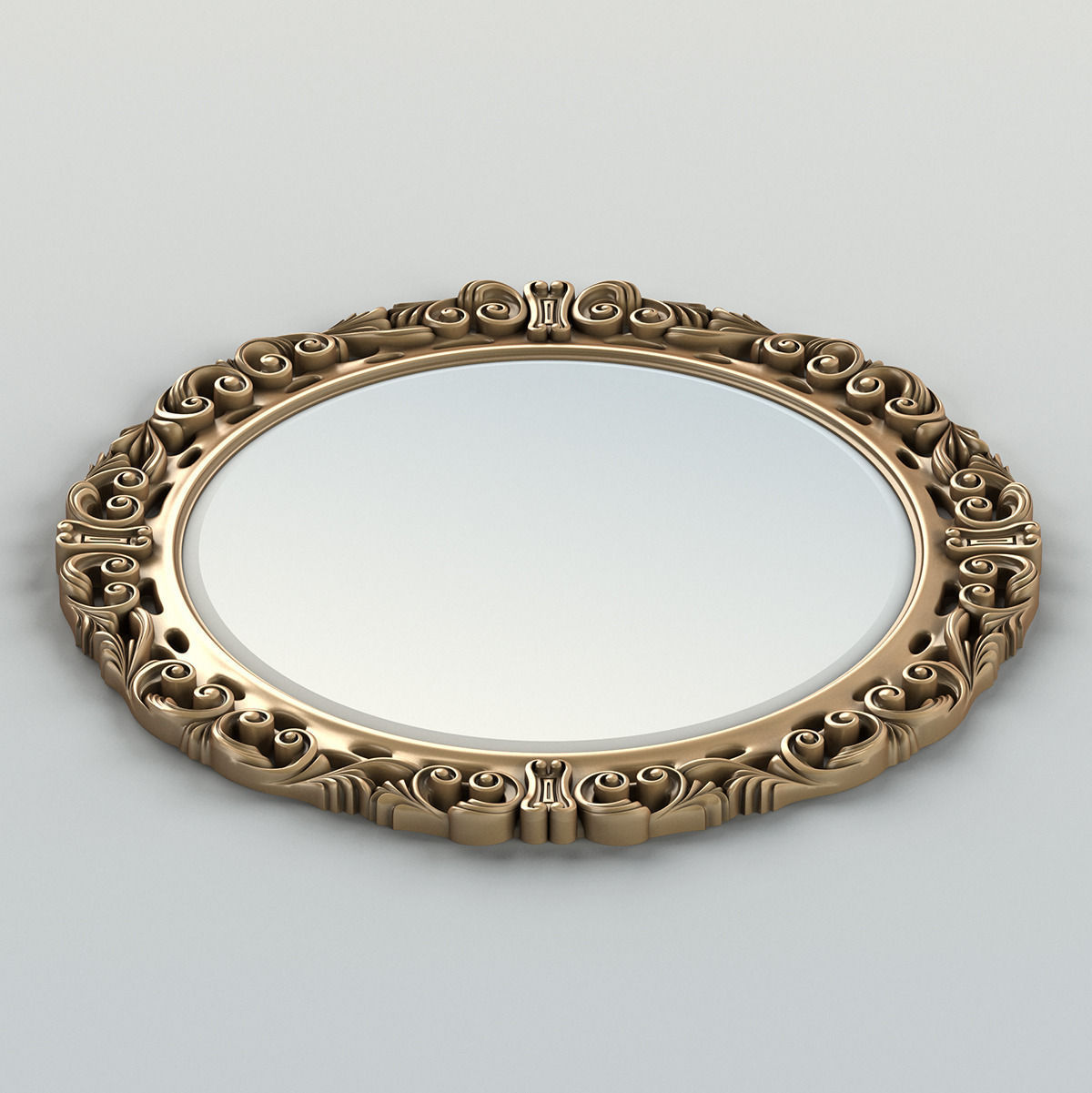 Round mirror frame 002 3D model_4