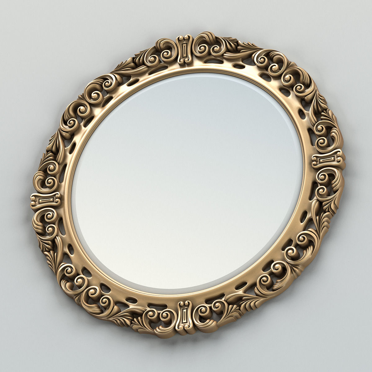 Round mirror frame 002 3D model_3