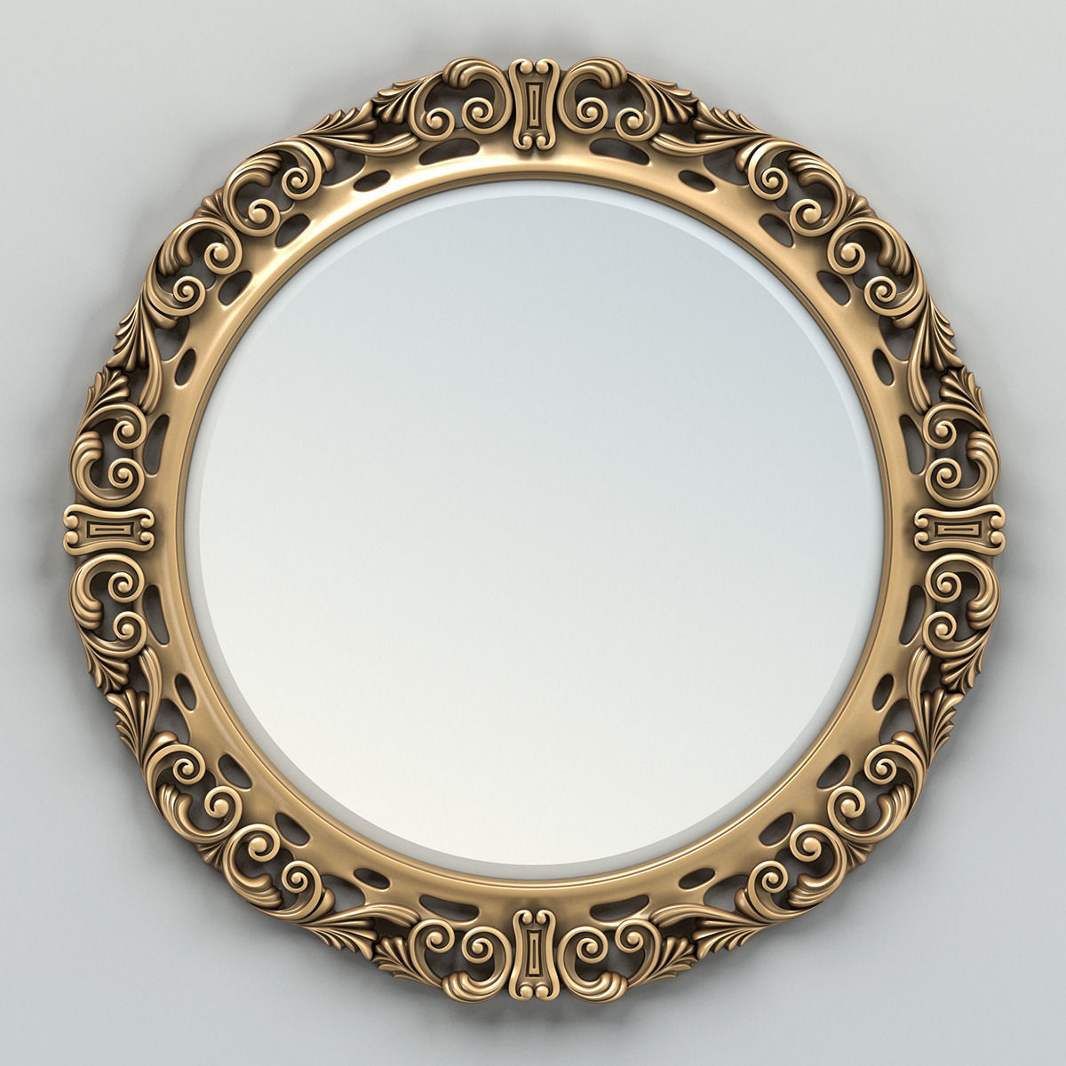 Round mirror frame 002 3D model_1