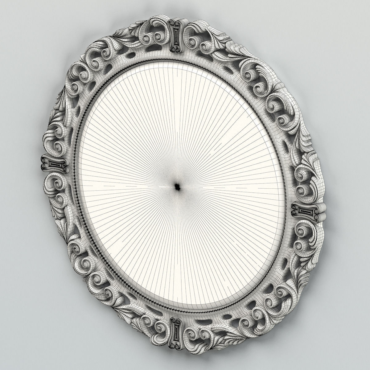 Round mirror frame 002 3D model_6