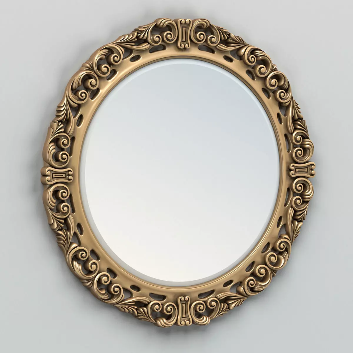 Round mirror frame 002 3D model_0