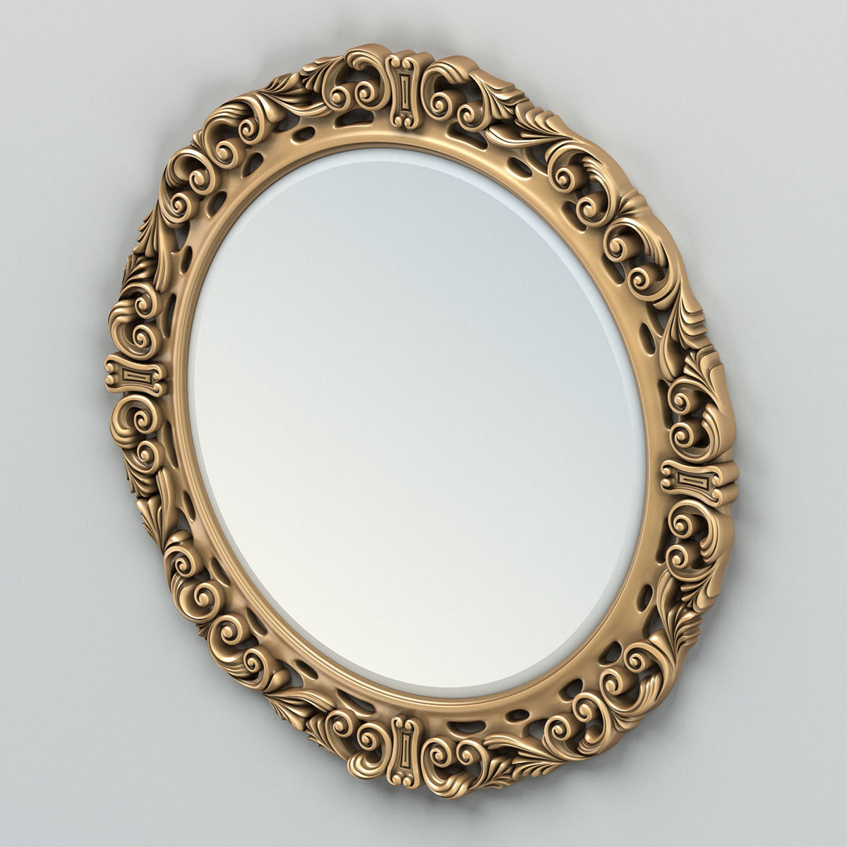 Round mirror frame 002 3D model_2