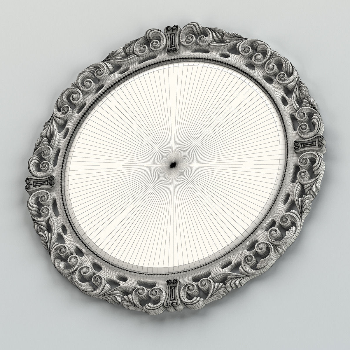 Round mirror frame 002 3D model_7