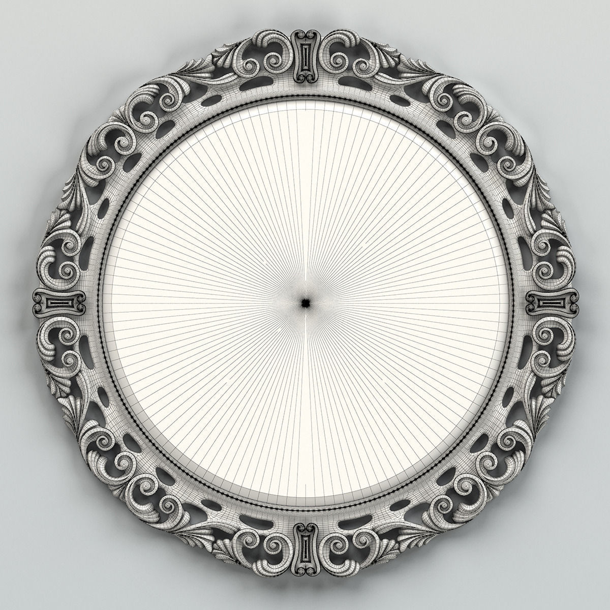 Round mirror frame 002 3D model_5