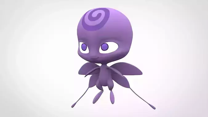 Nooroo alien Low-poly 3D model