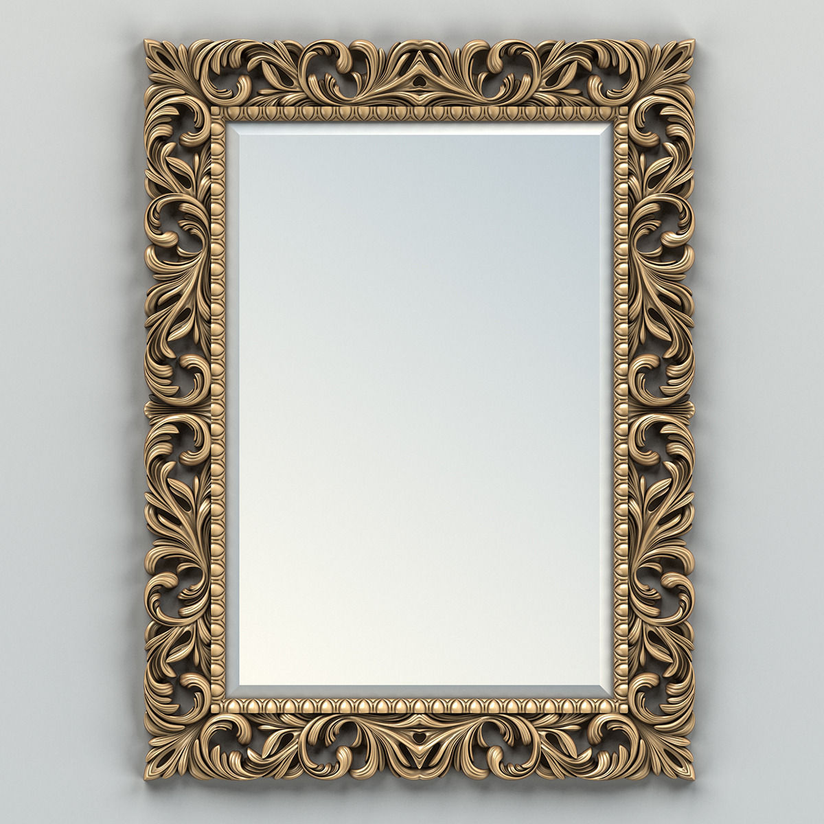 Rectangle mirror frame 001 3D model_1