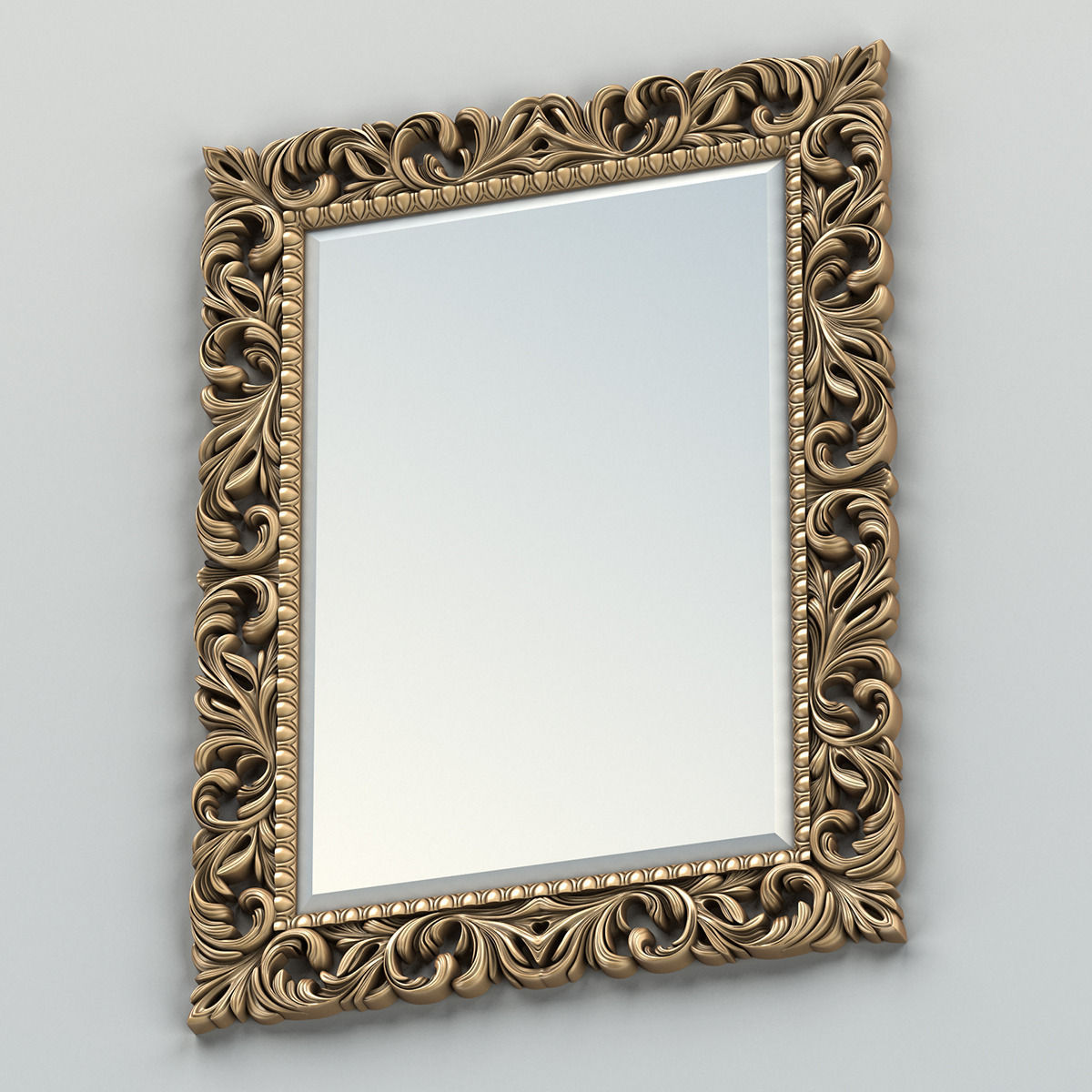 Rectangle mirror frame 001 3D model_3