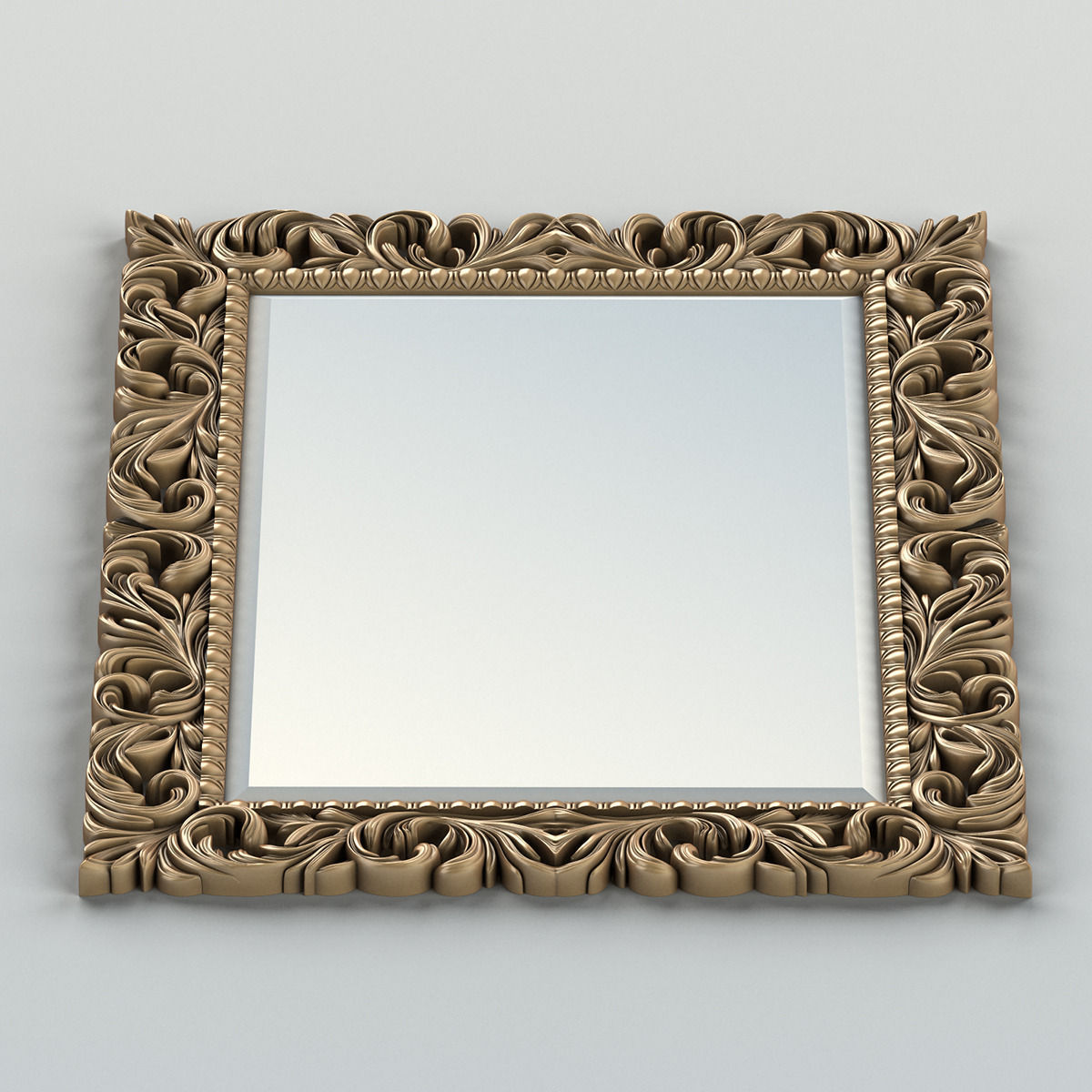 Rectangle mirror frame 001 3D model_4