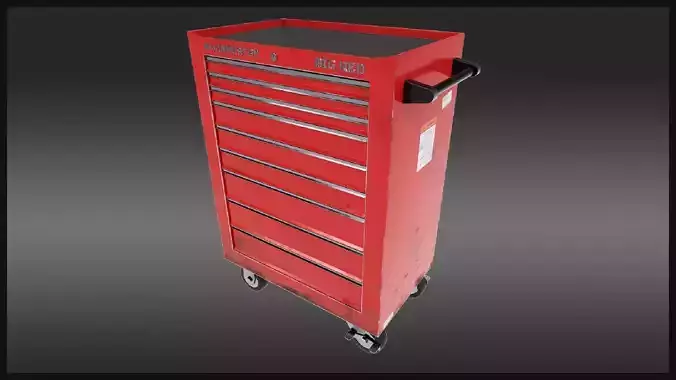 Rolling Tool Cabinet Low-poly 3D model