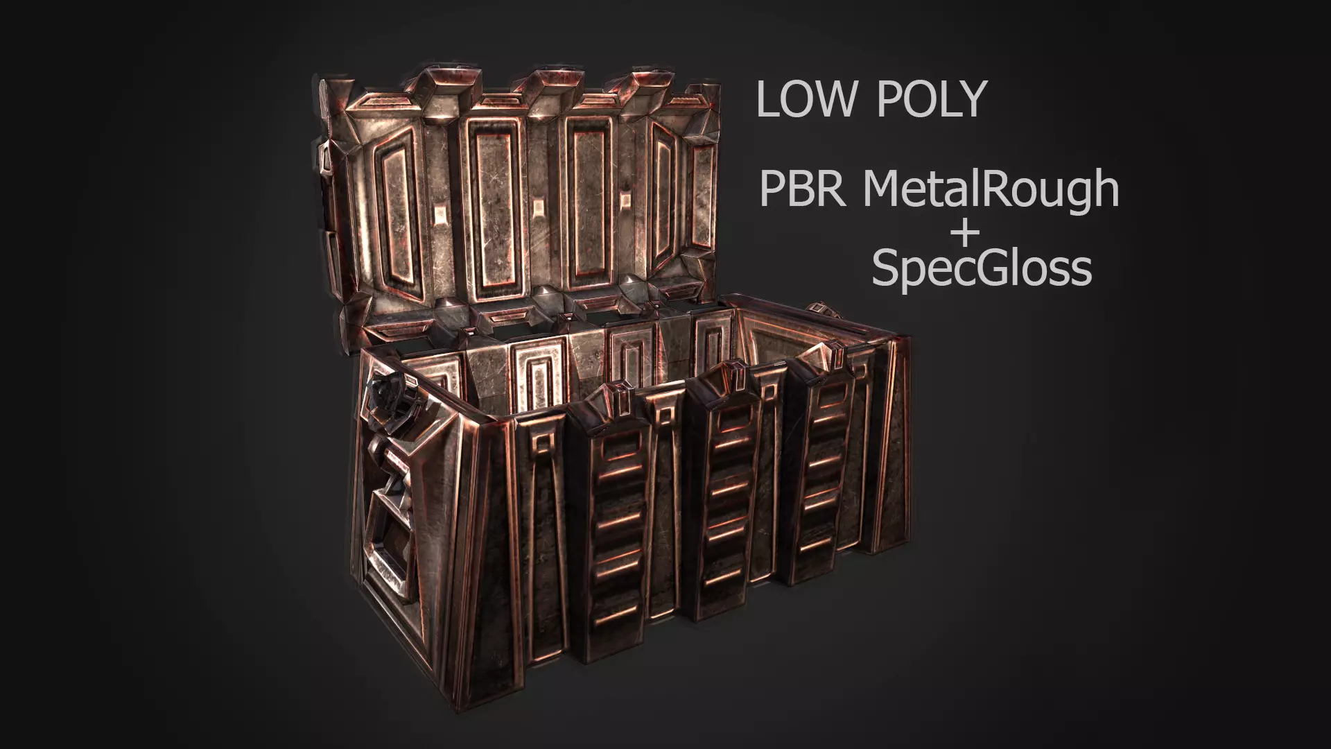 Crate Container Chest Low-poly 3D model