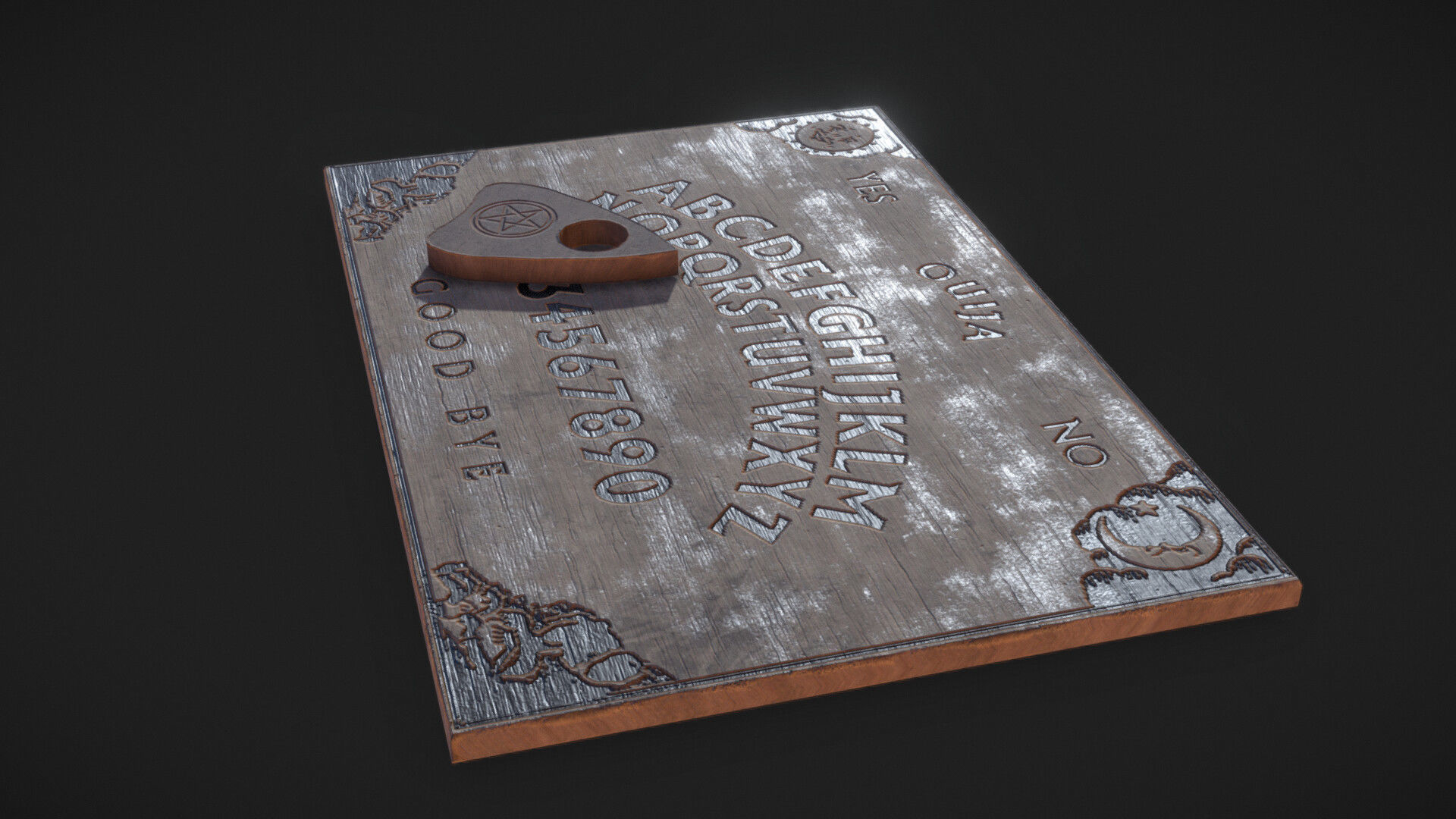 Spirit Board - Ouija Low-poly 3D model_3