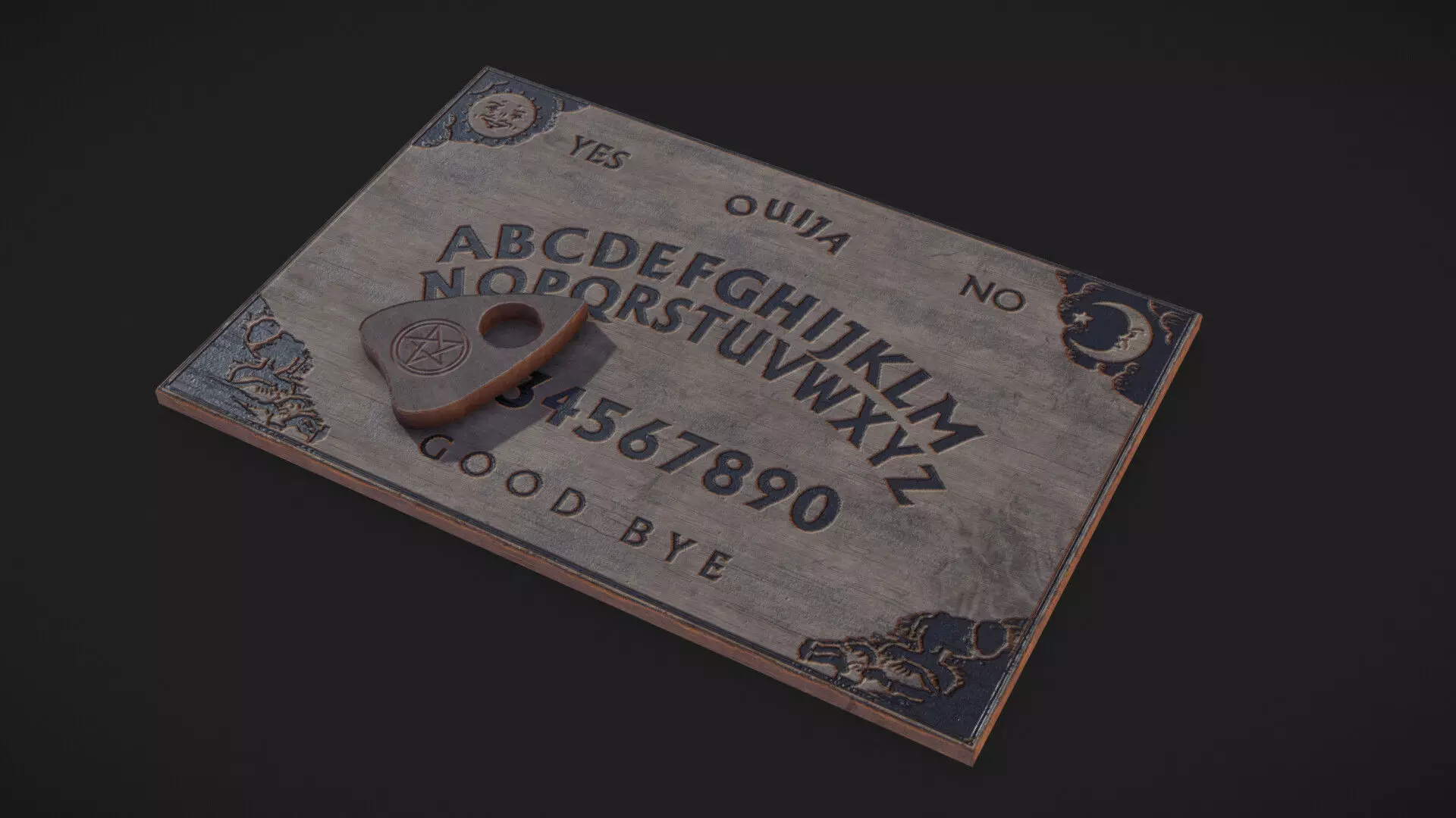 Spirit Board - Ouija Low-poly 3D model_0