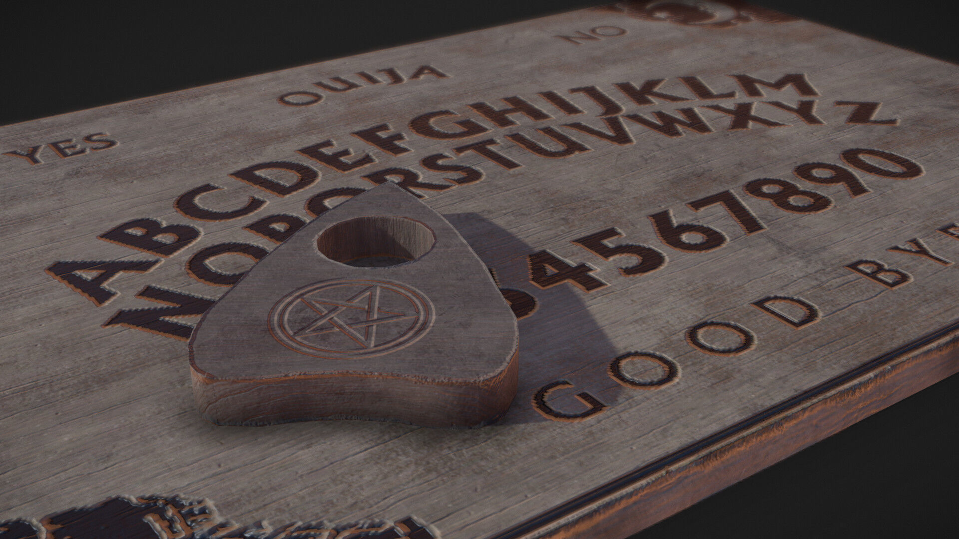 Spirit Board - Ouija Low-poly 3D model_2