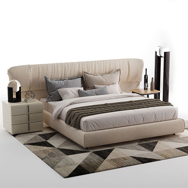Softwing Flou bed 3D model_2