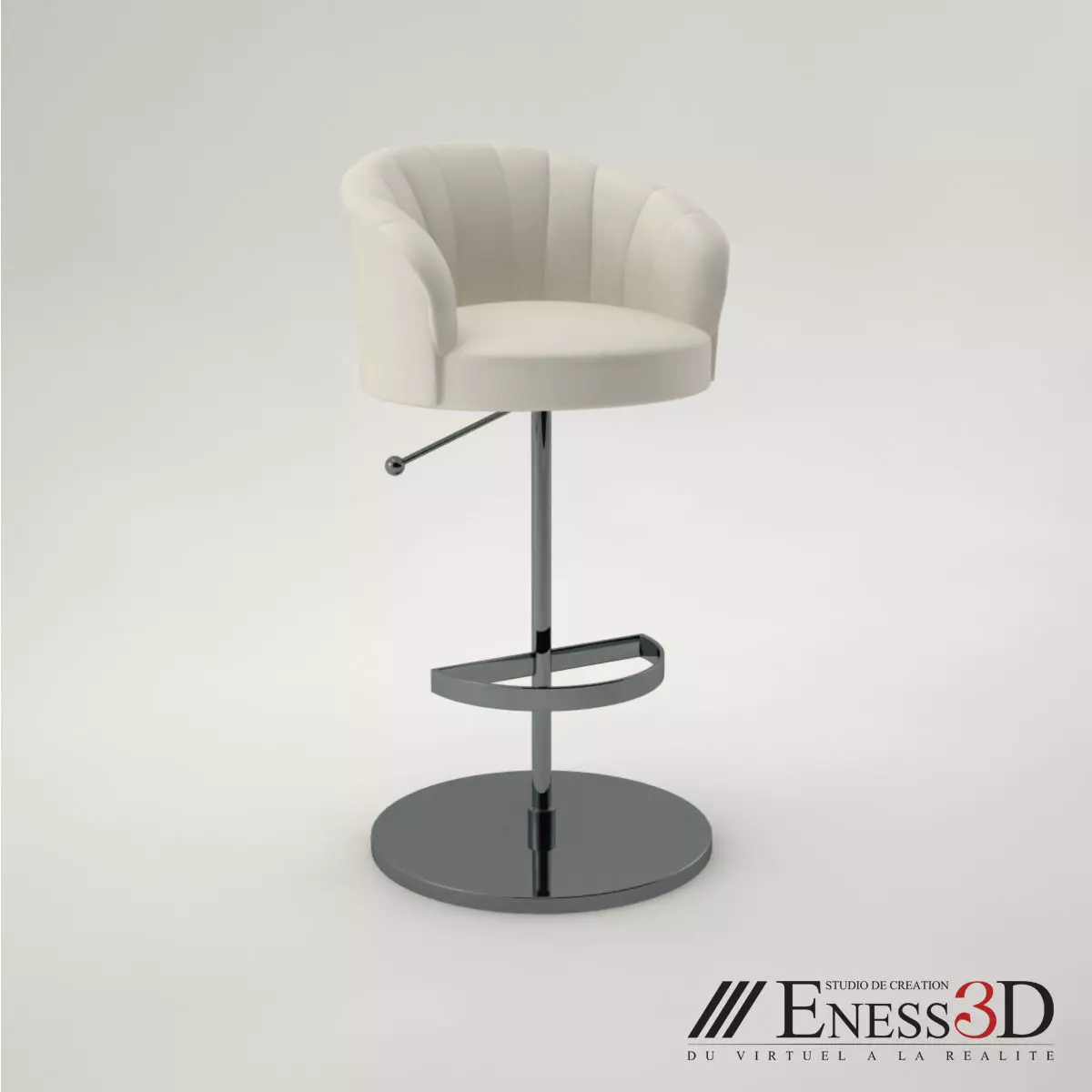 Pro - Bar Stool bidendum Fendi 3D model_0
