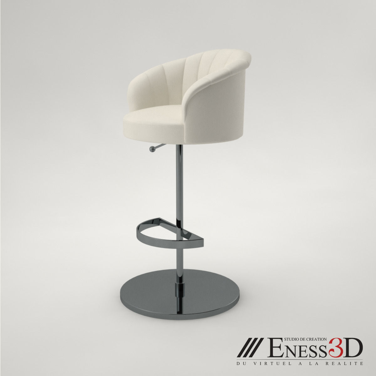 Pro - Bar Stool bidendum Fendi 3D model_1