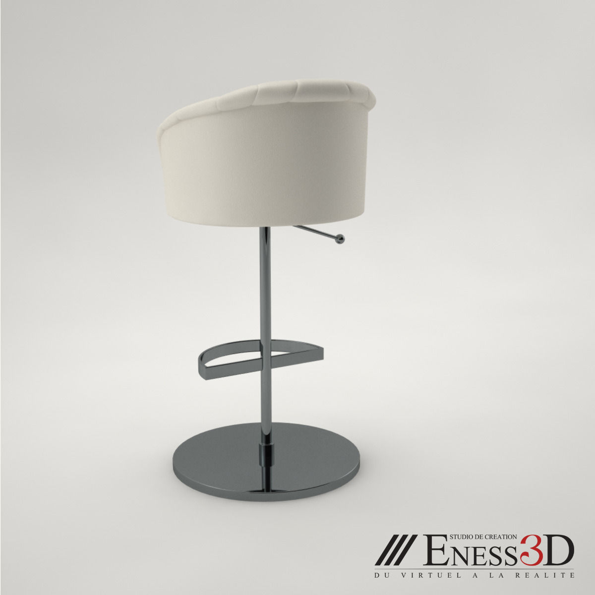 Pro - Bar Stool bidendum Fendi 3D model_2