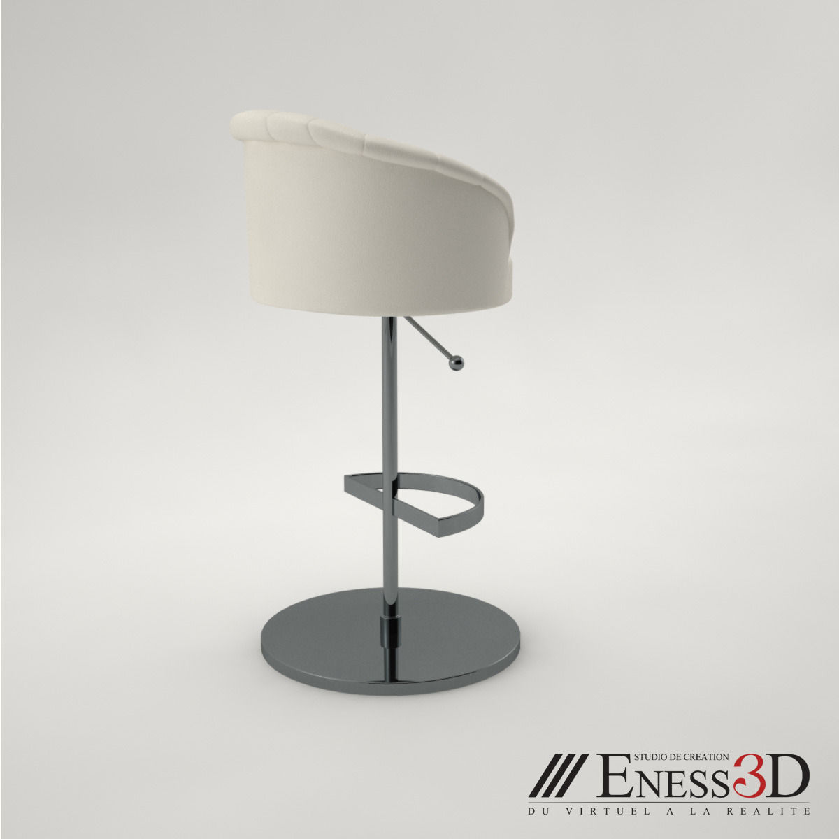 Pro - Bar Stool bidendum Fendi 3D model_3