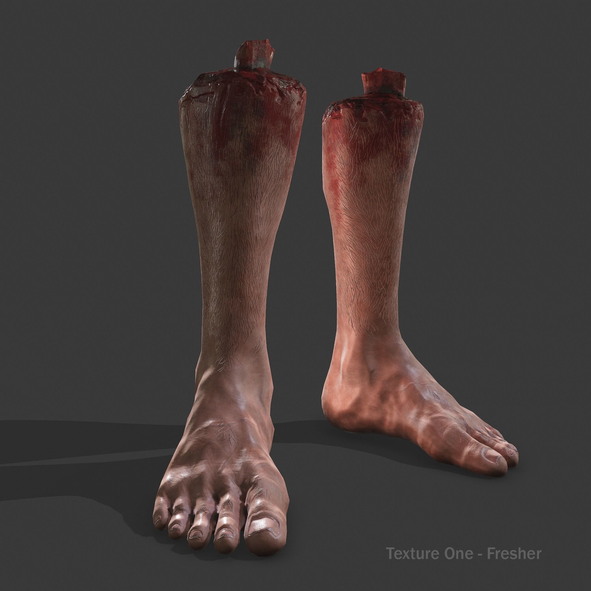 Severed Leg Fresh and Slightly Decomposed Low-poly 3D model_5