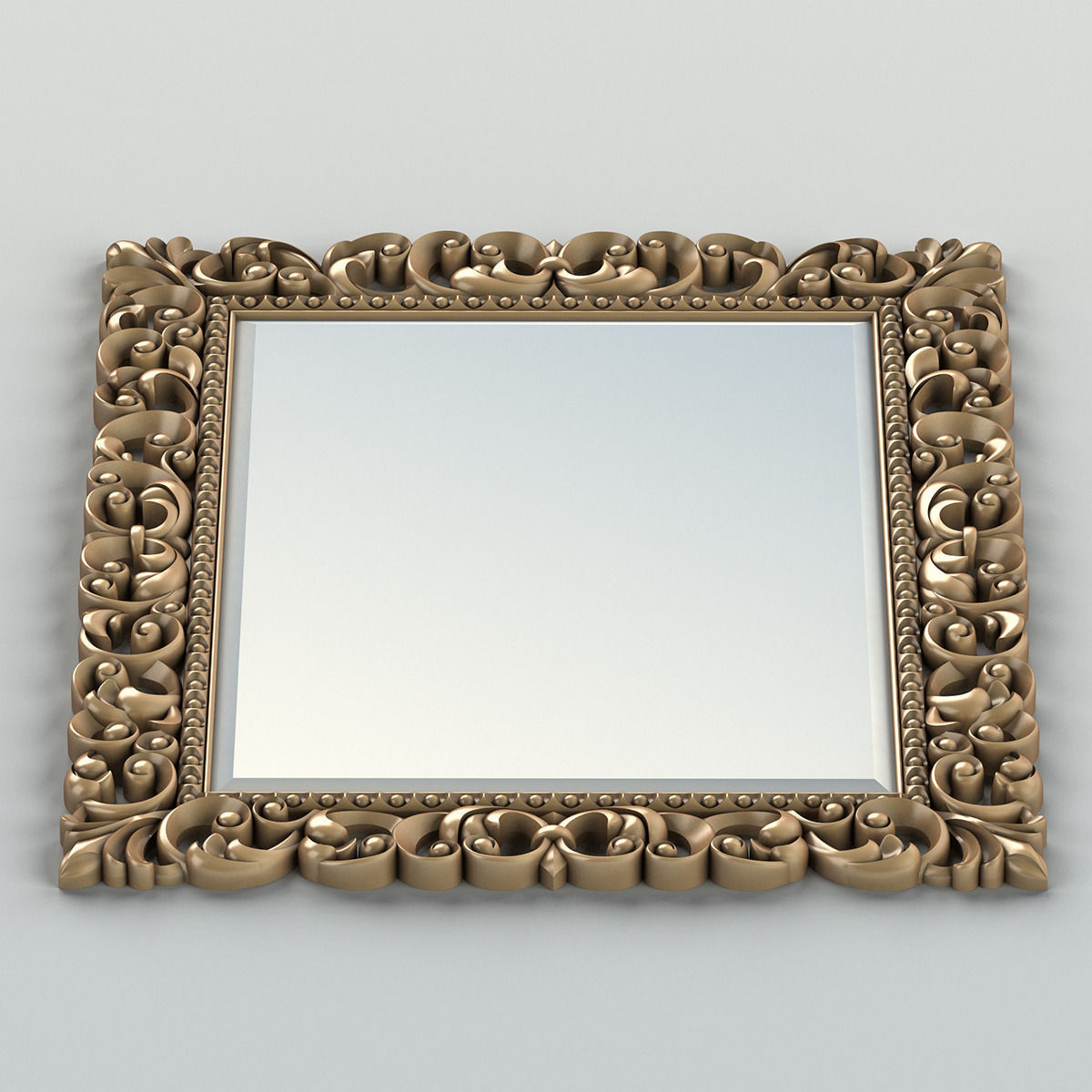 Rectangle mirror frame 003 3D model_4