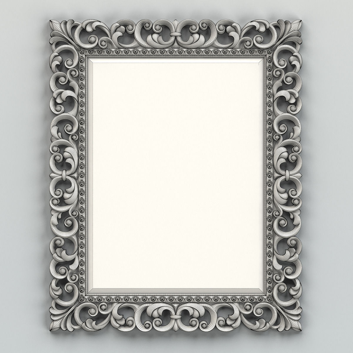 Rectangle mirror frame 003 3D model_5