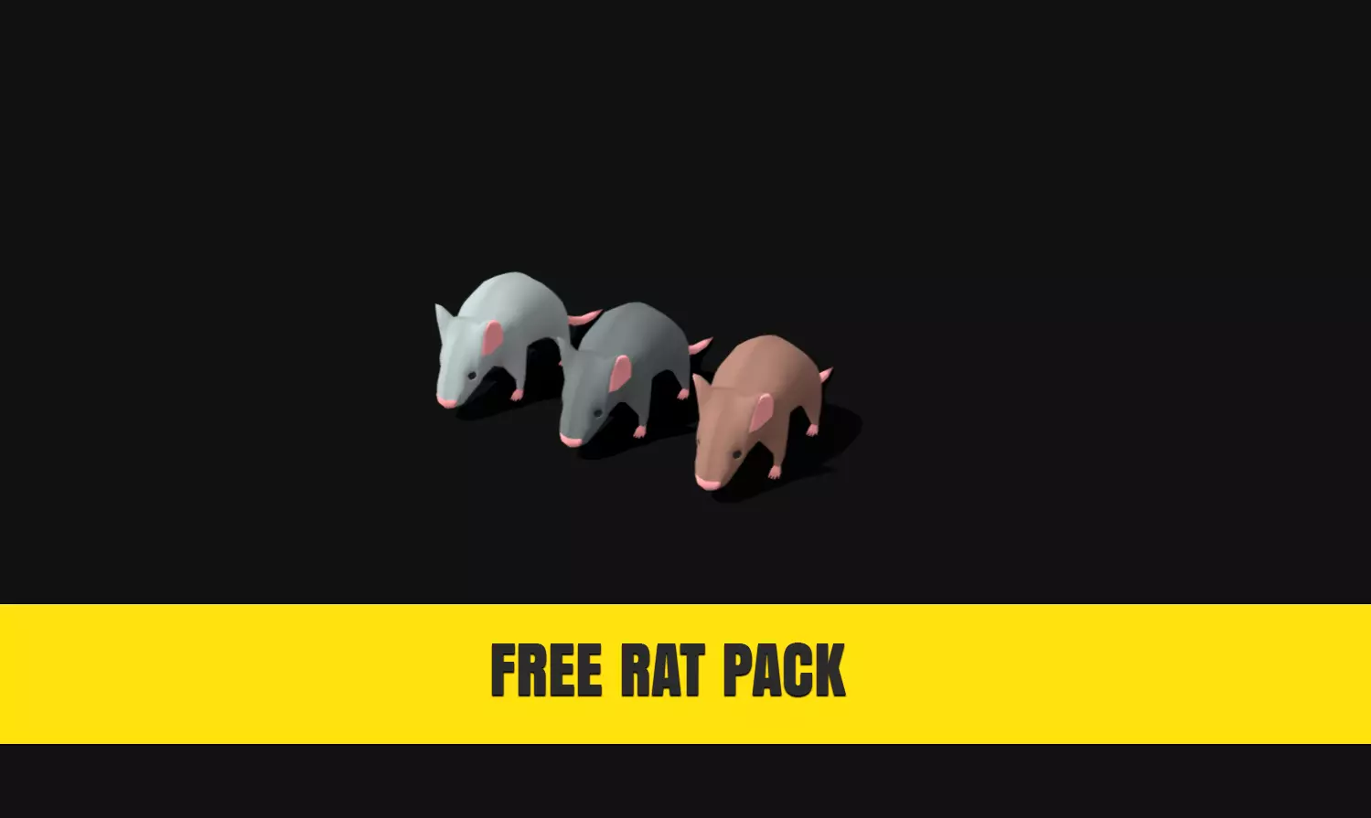 Cartoon Rat Pack Free 3D model_0