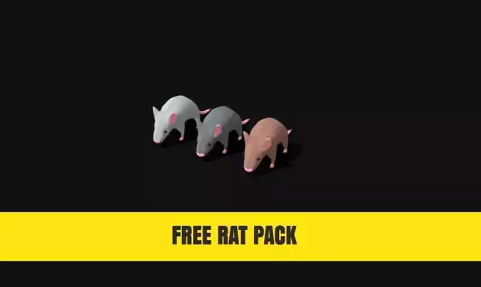 Cartoon Rat Pack Free 3D model