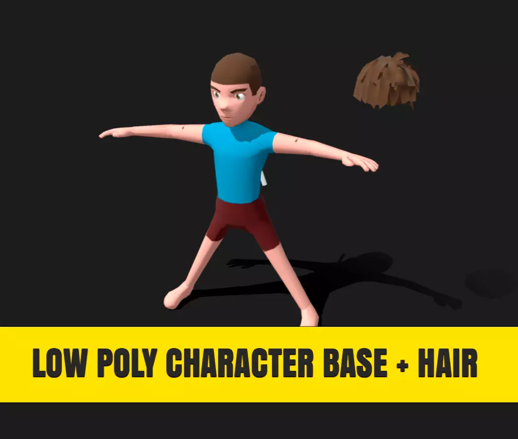 Cartoon Character Base Model - Rigged Free 3D model_0