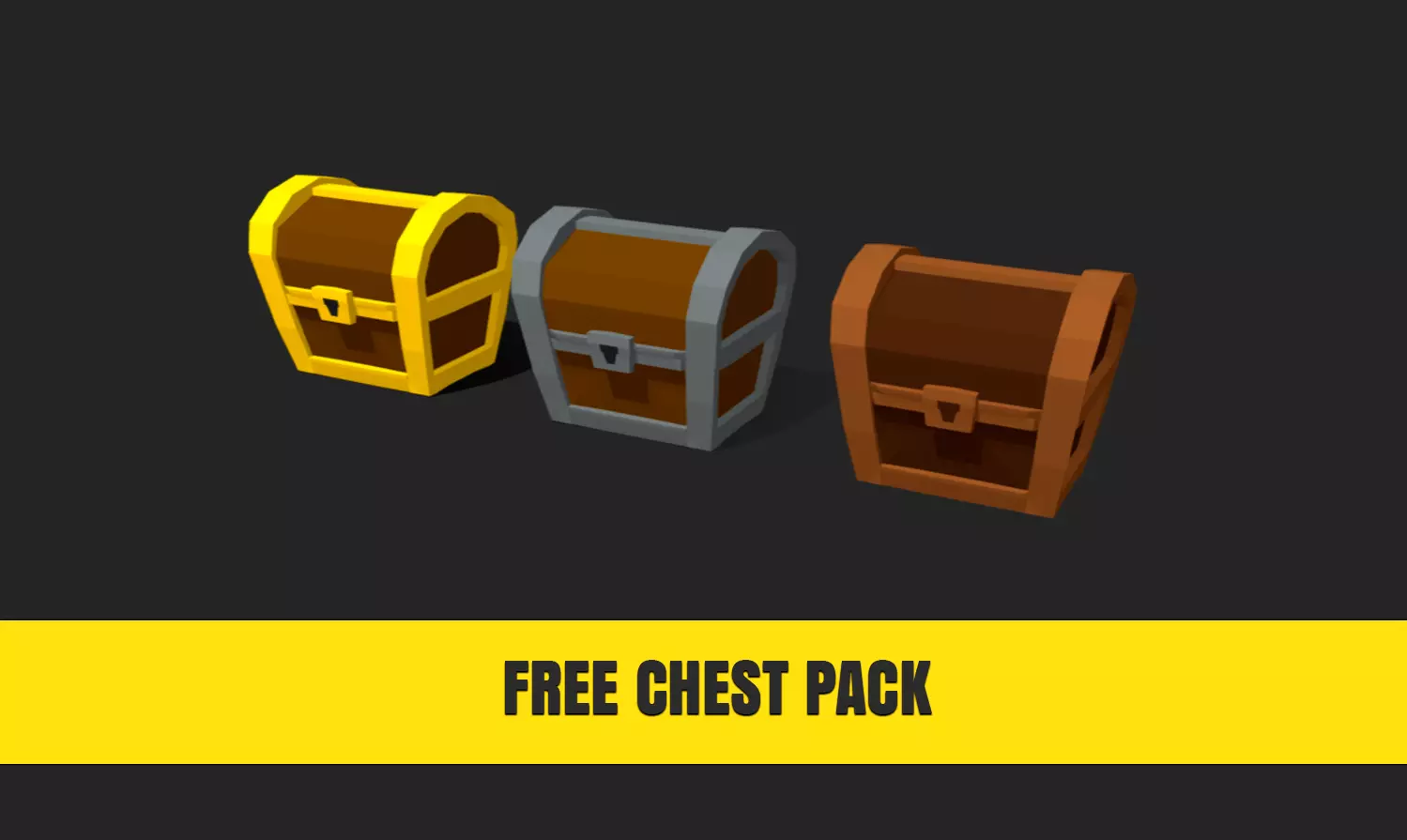 Animated Cartoon Chest Kit Free 3D model_0
