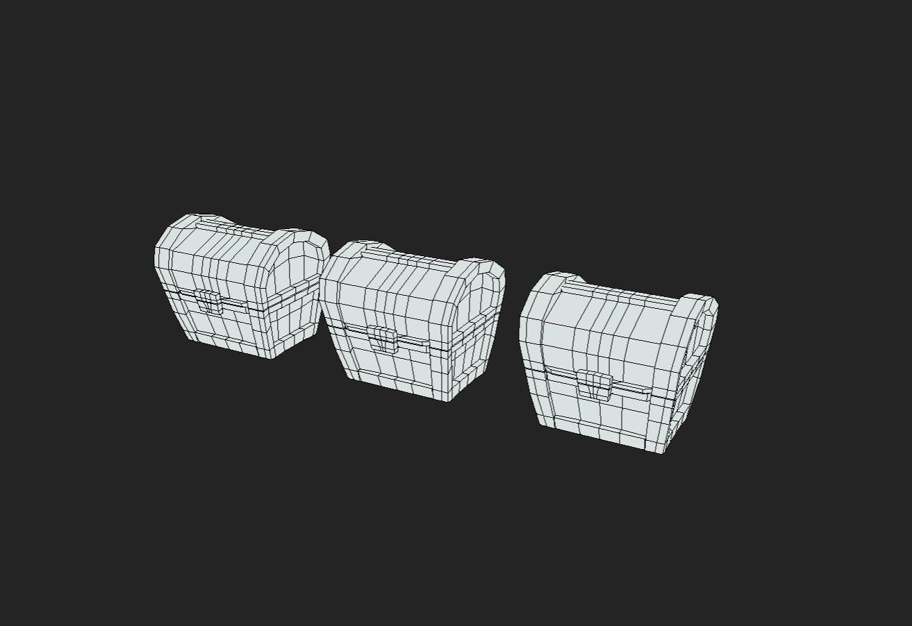 Animated Cartoon Chest Kit Free 3D model_2