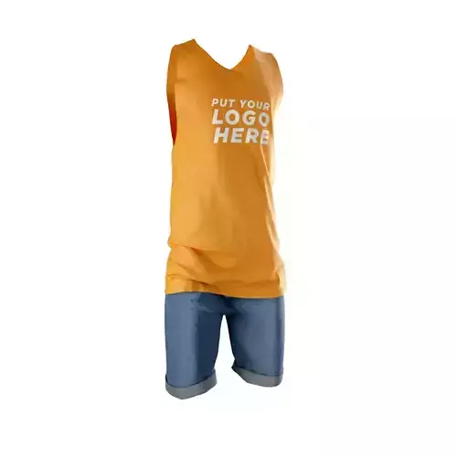 clothes mockup of basketball jersey and shorts