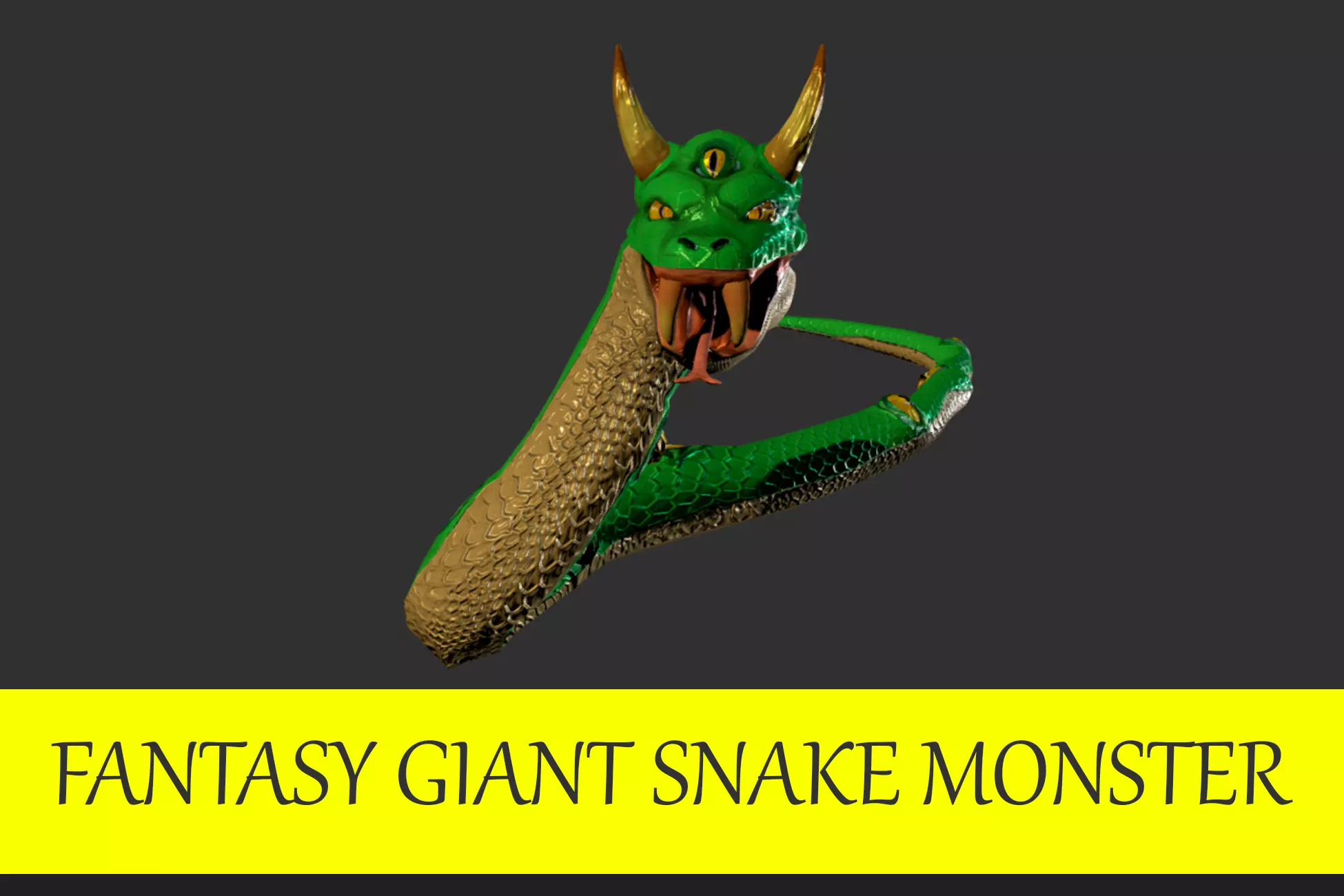 Animated Low Poly PBR Snake 3D model_0